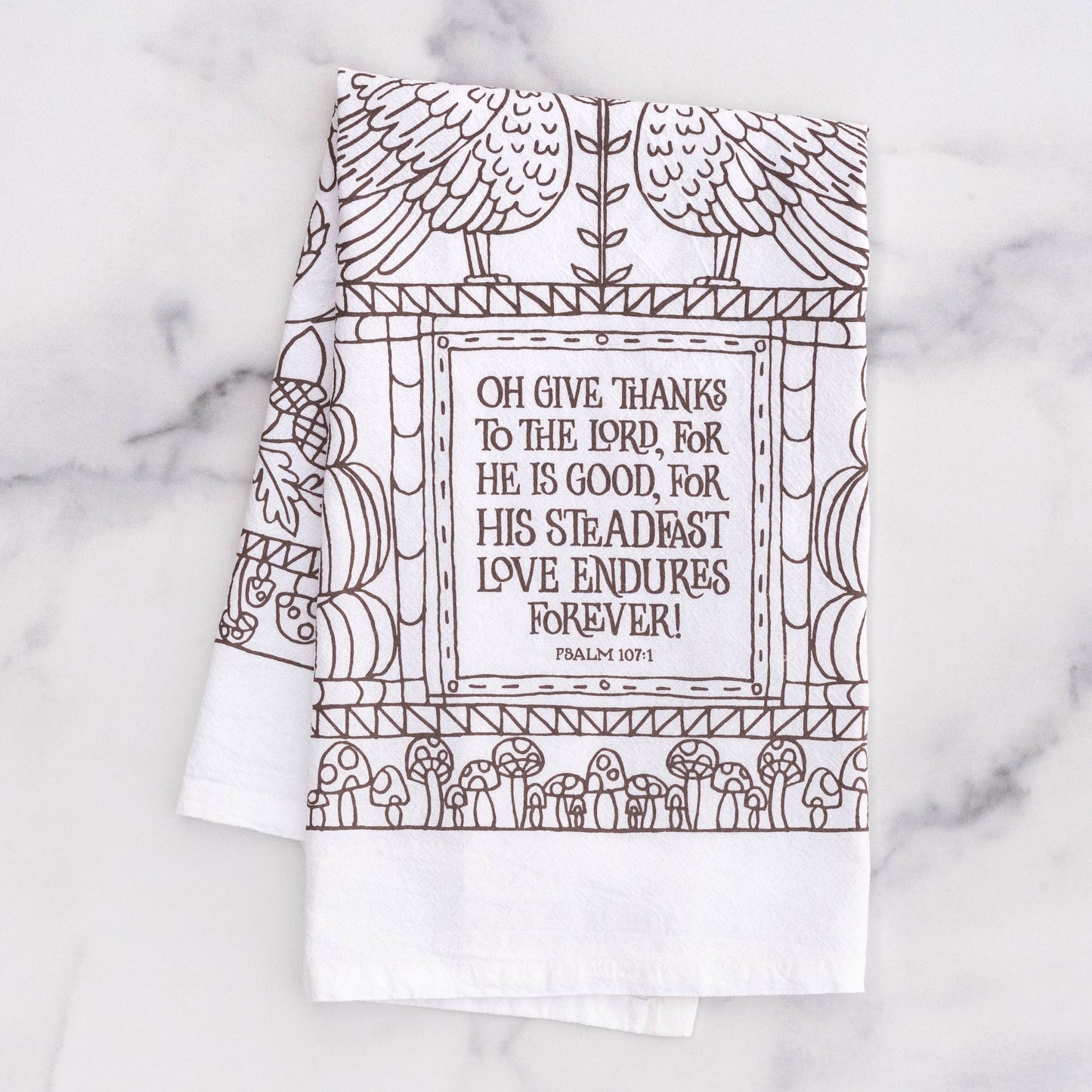 "Give Thanks" Hymn Tea Towel