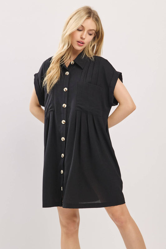 Button Front Airflow Shirt Dress