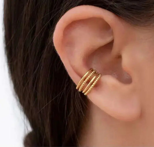 18K Gold Plated Stainless Steel Cuff Wrap Earring