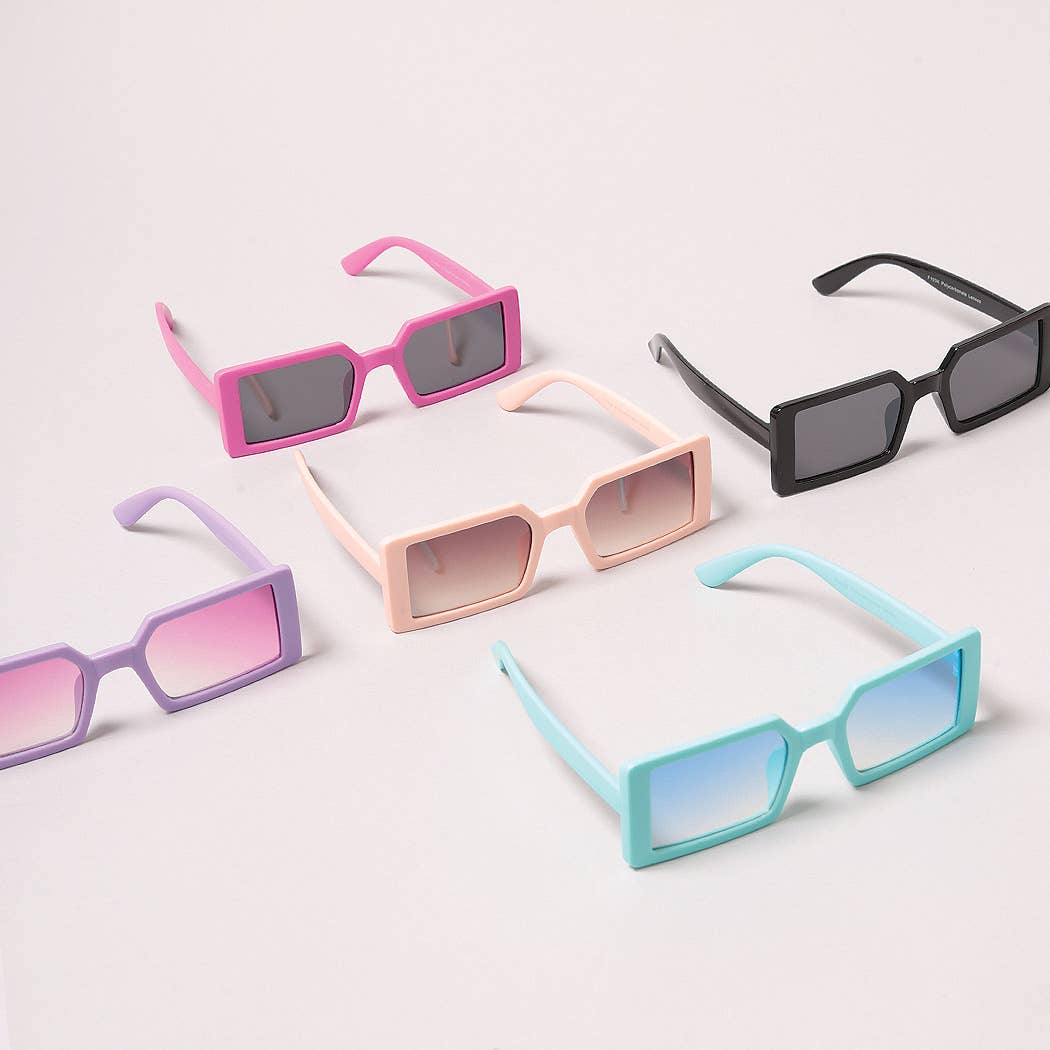 Kid's Vibrant Rectangle Fashion Sunglasses