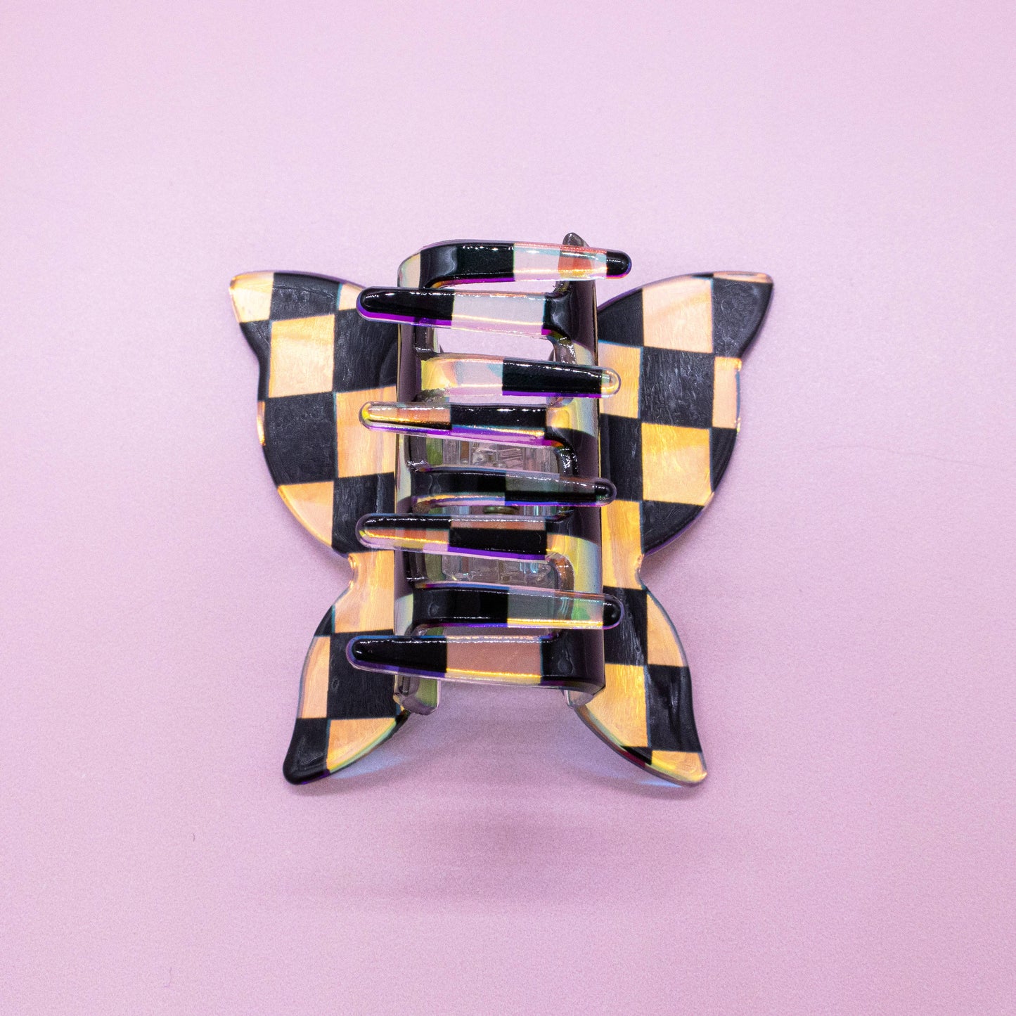 The Checkered Butterfly Clip- Medium