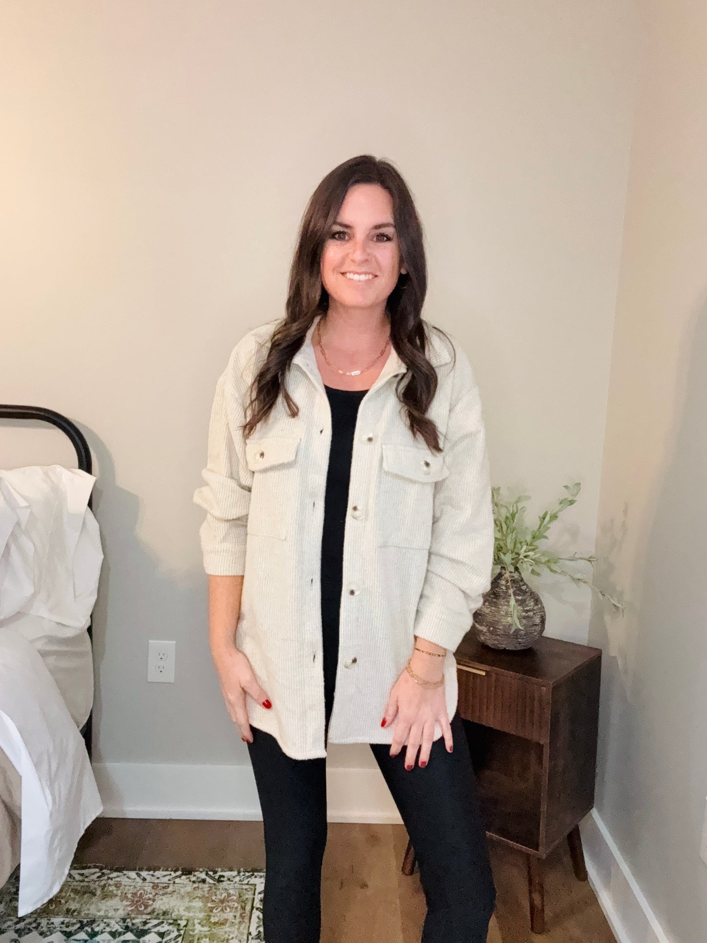 Breeze Brushed Thermal Shacket – Oatmeal