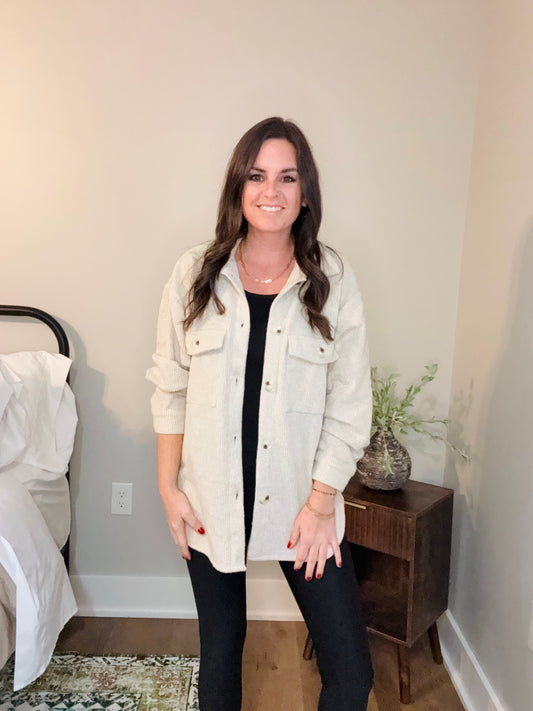 Breeze Brushed Thermal Shacket – Oatmeal