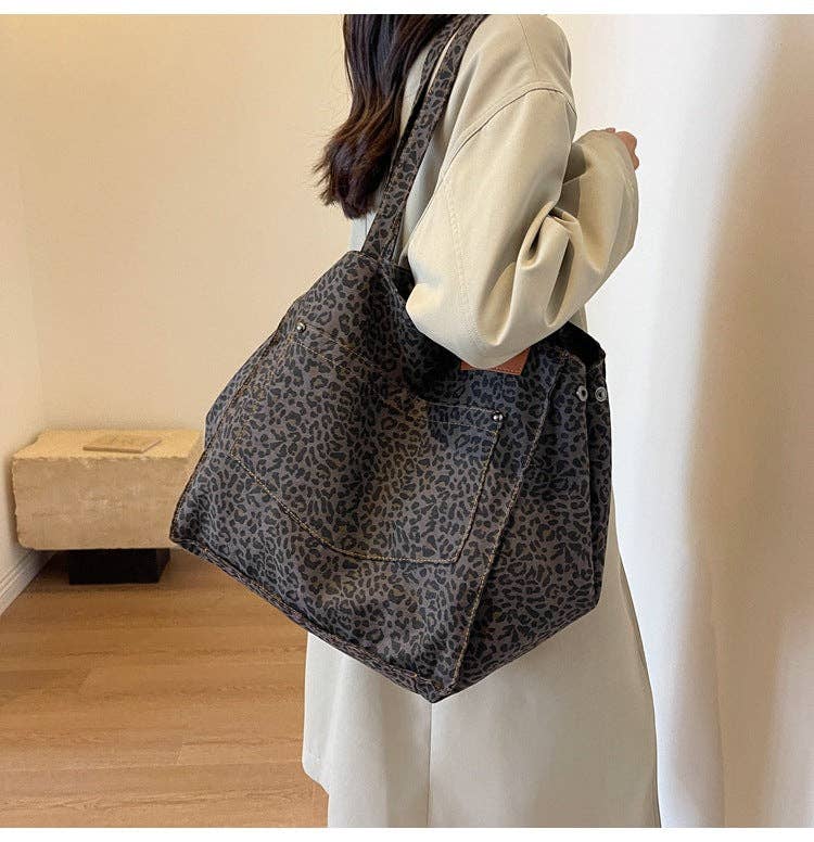 Leopard Print Shoulder Bag Large Capacity Tote