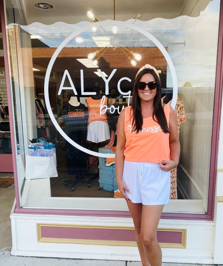 Tennessee Puff Script Orange Tank- Comfort Colors