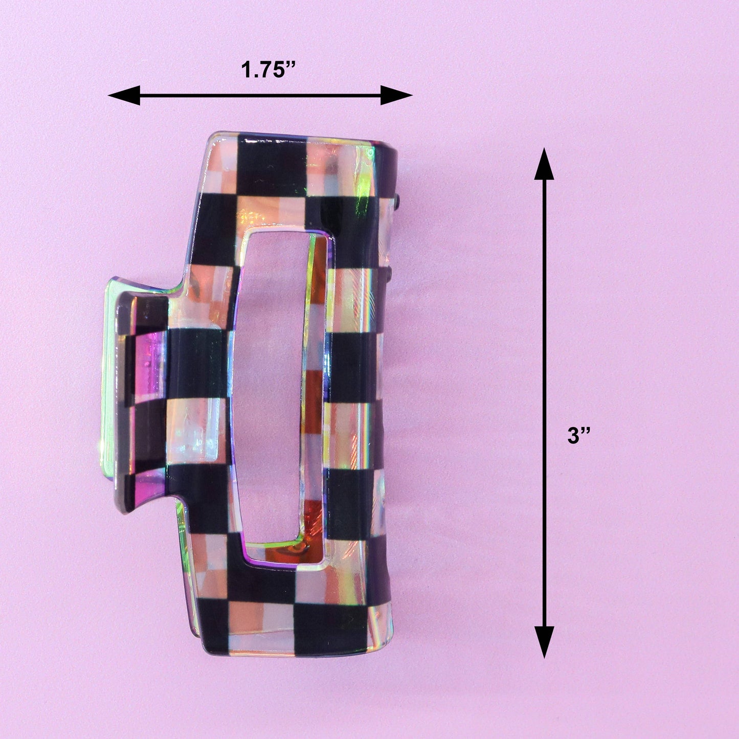 The Checkered Rectangle Clip- Medium