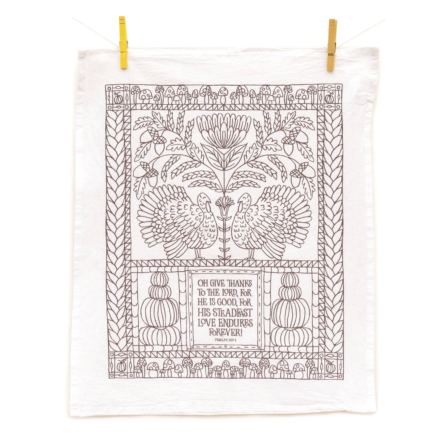 "Give Thanks" Hymn Tea Towel