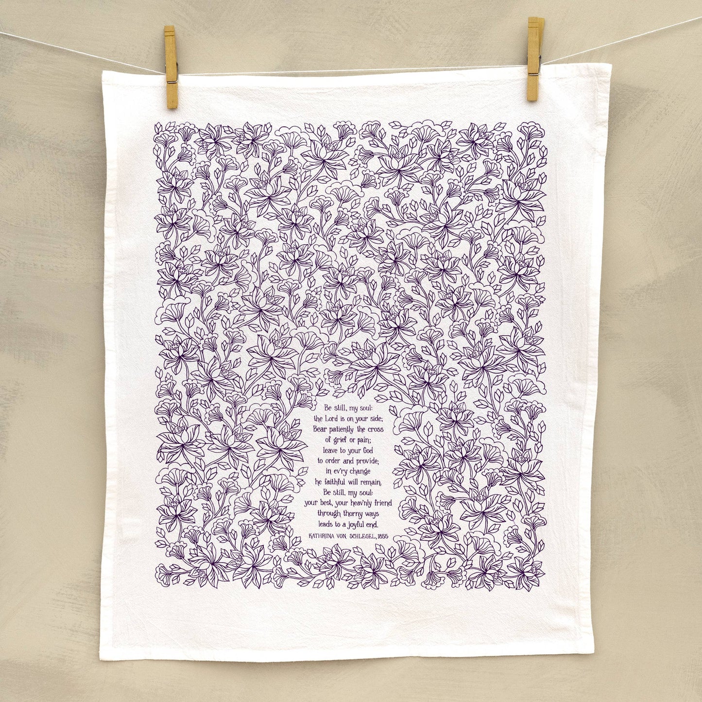 "Be Still My Soul" Hymn Tea Towel