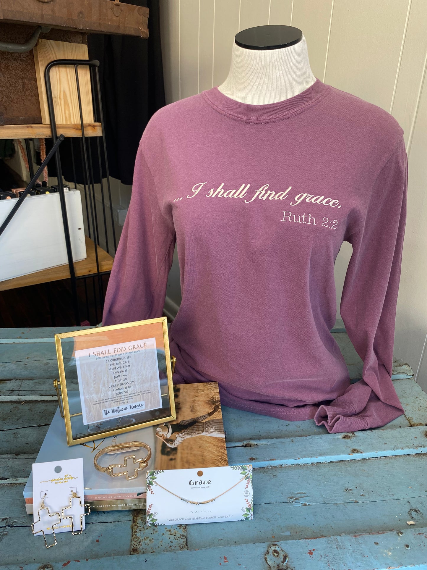 I Shall Find Grace-- Virtuous Woman Long Sleeve Tee