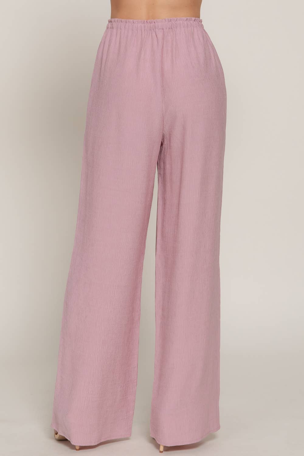 Elastic Waistband & Adjustable String Flowy Pants
