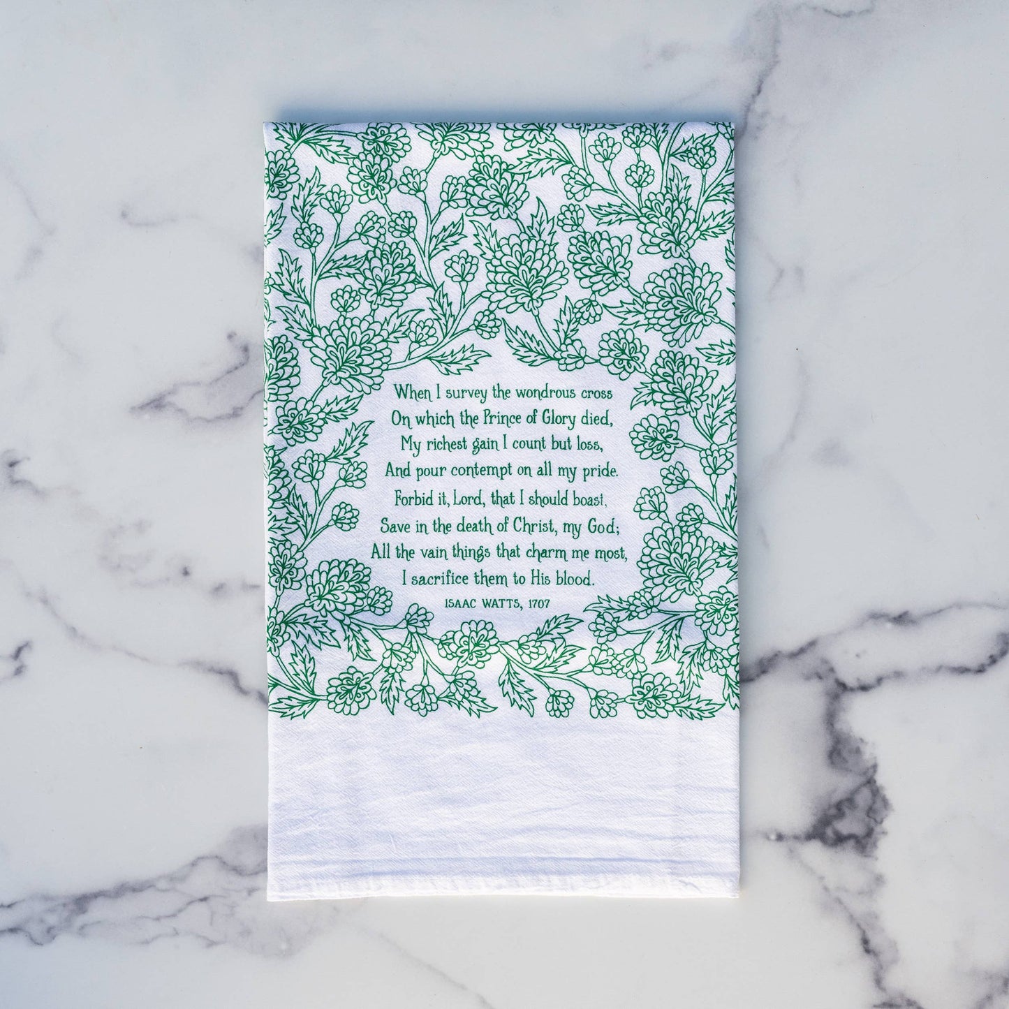 "When I Survey the Wondrous Cross" Hymn Tea Towel