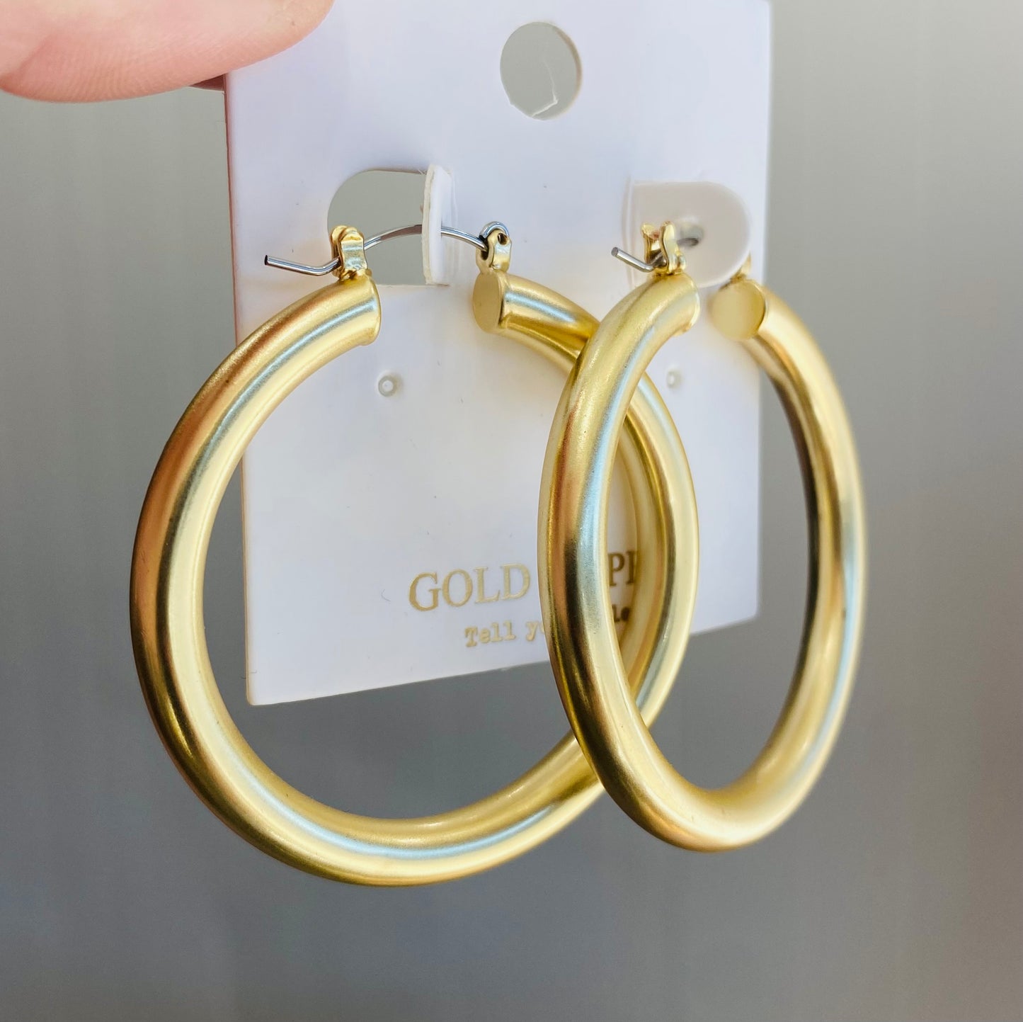 Matte Gold Hoop