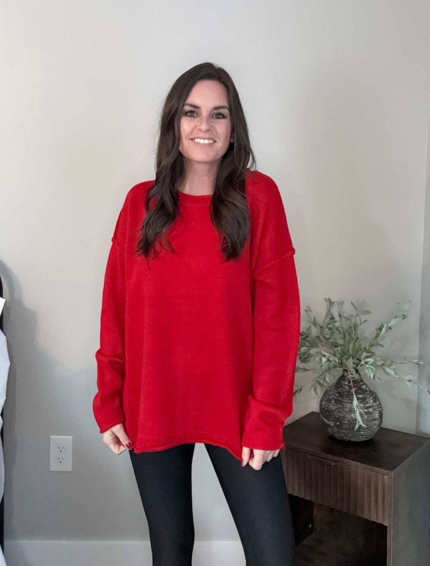 Cozy Knit Drop-Shoulder Sweater