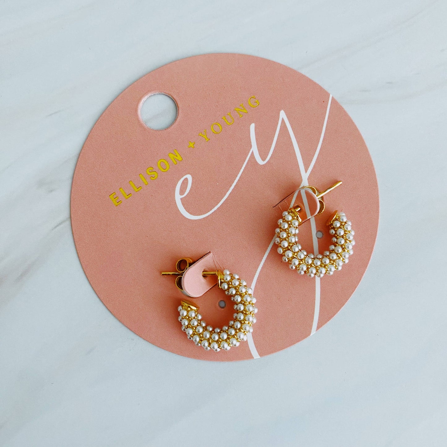 Pearl Mini Hoop Earrings