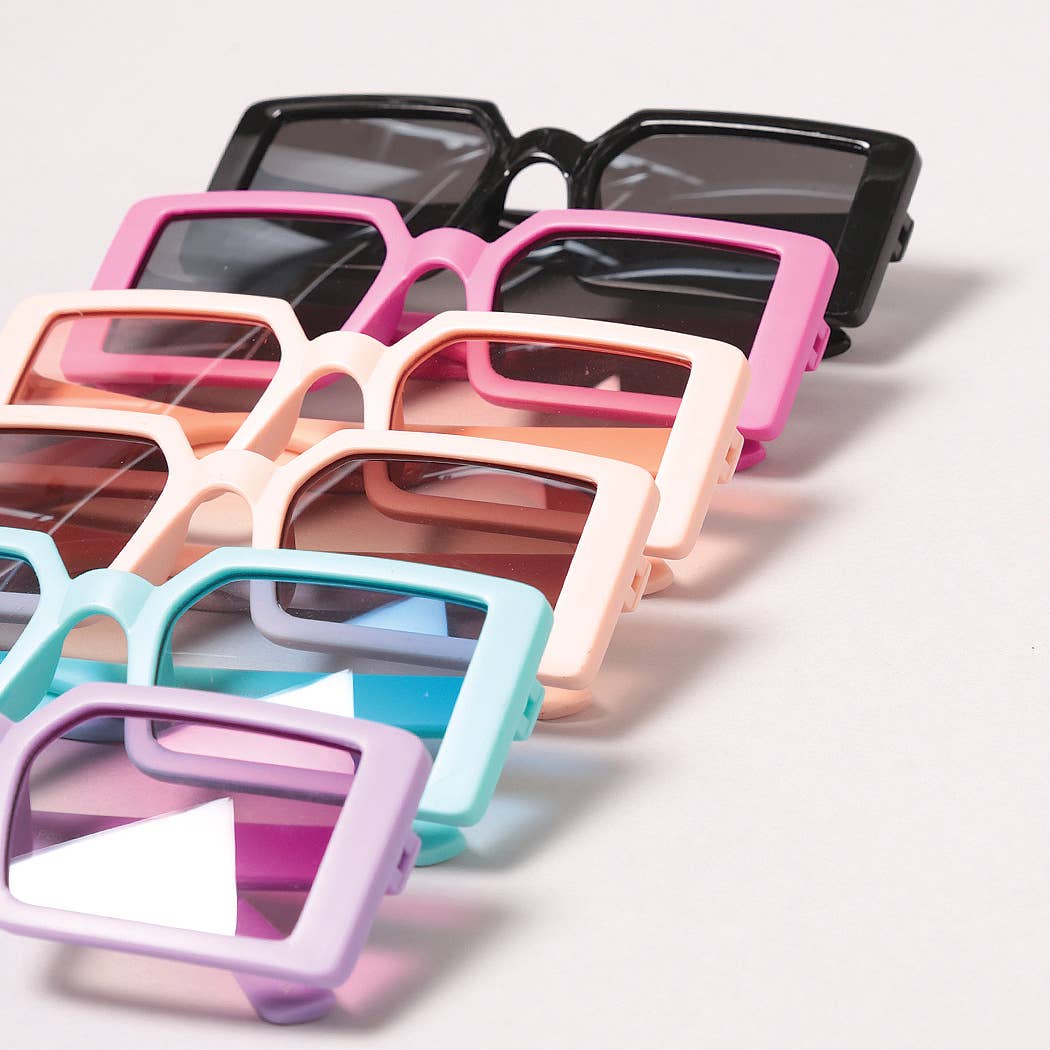 Kid's Vibrant Rectangle Fashion Sunglasses