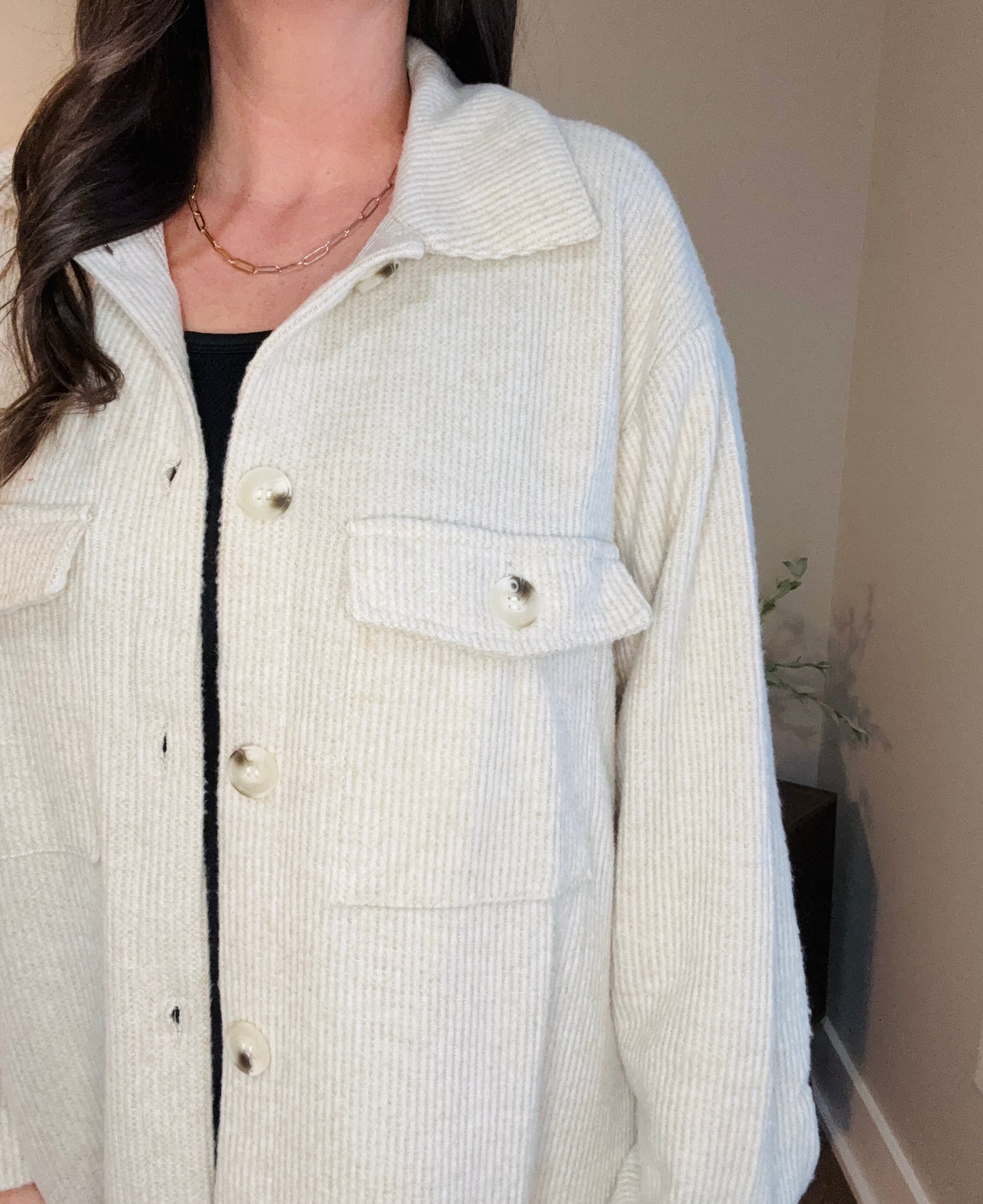 Breeze Brushed Thermal Shacket – Oatmeal