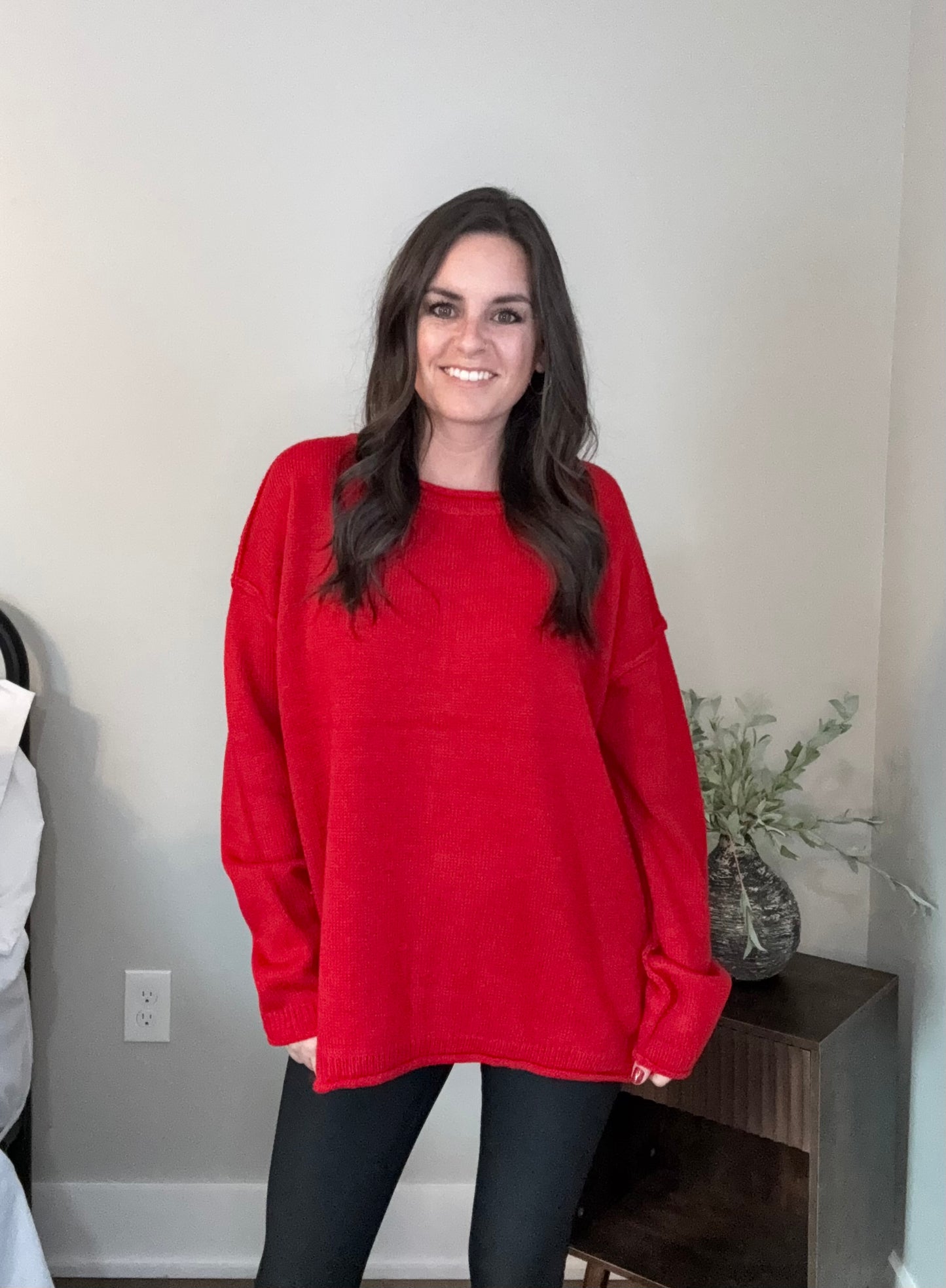Cozy Knit Drop-Shoulder Sweater