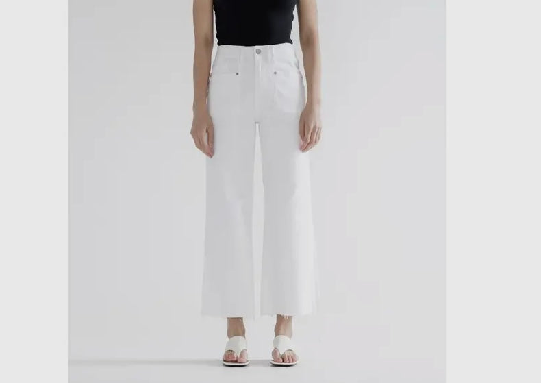 Super High Rise Wide Leg White Denim