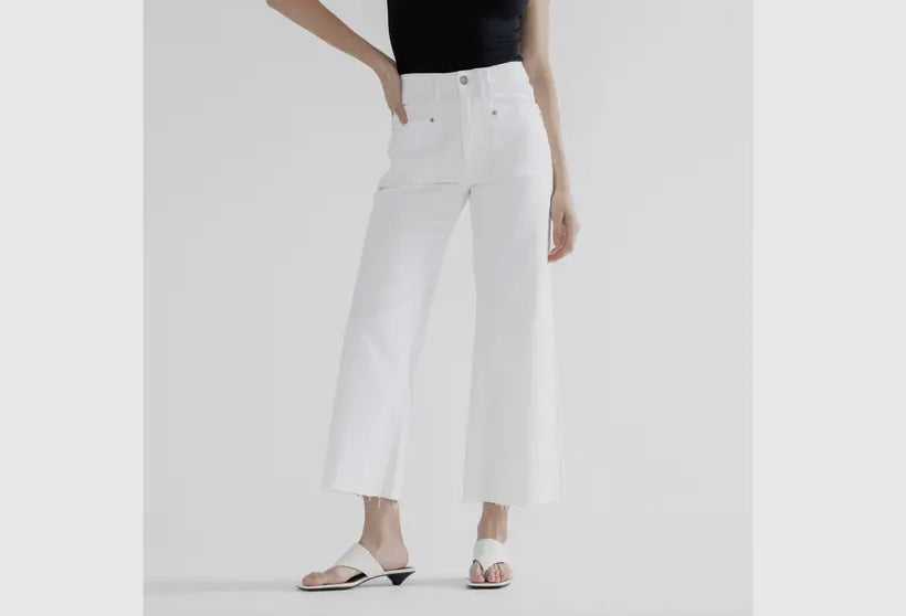 Super High Rise Wide Leg White Denim