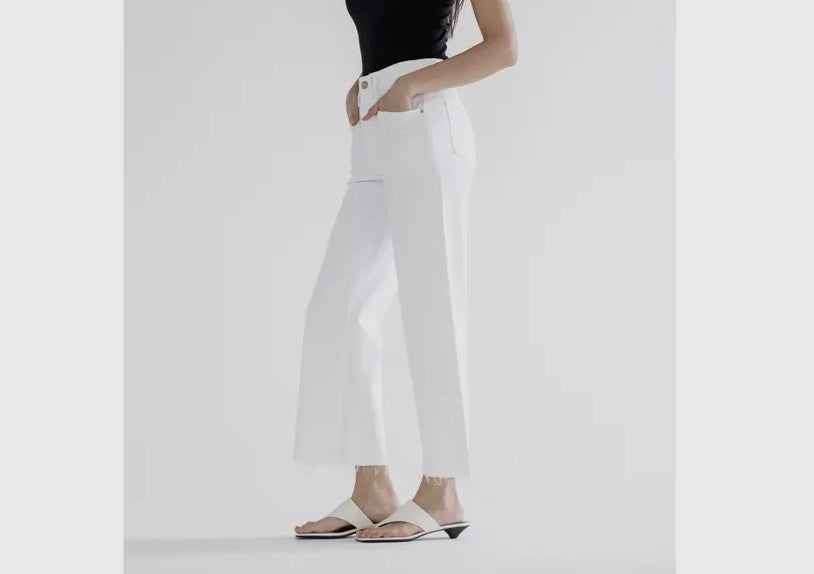 Super High Rise Wide Leg White Denim