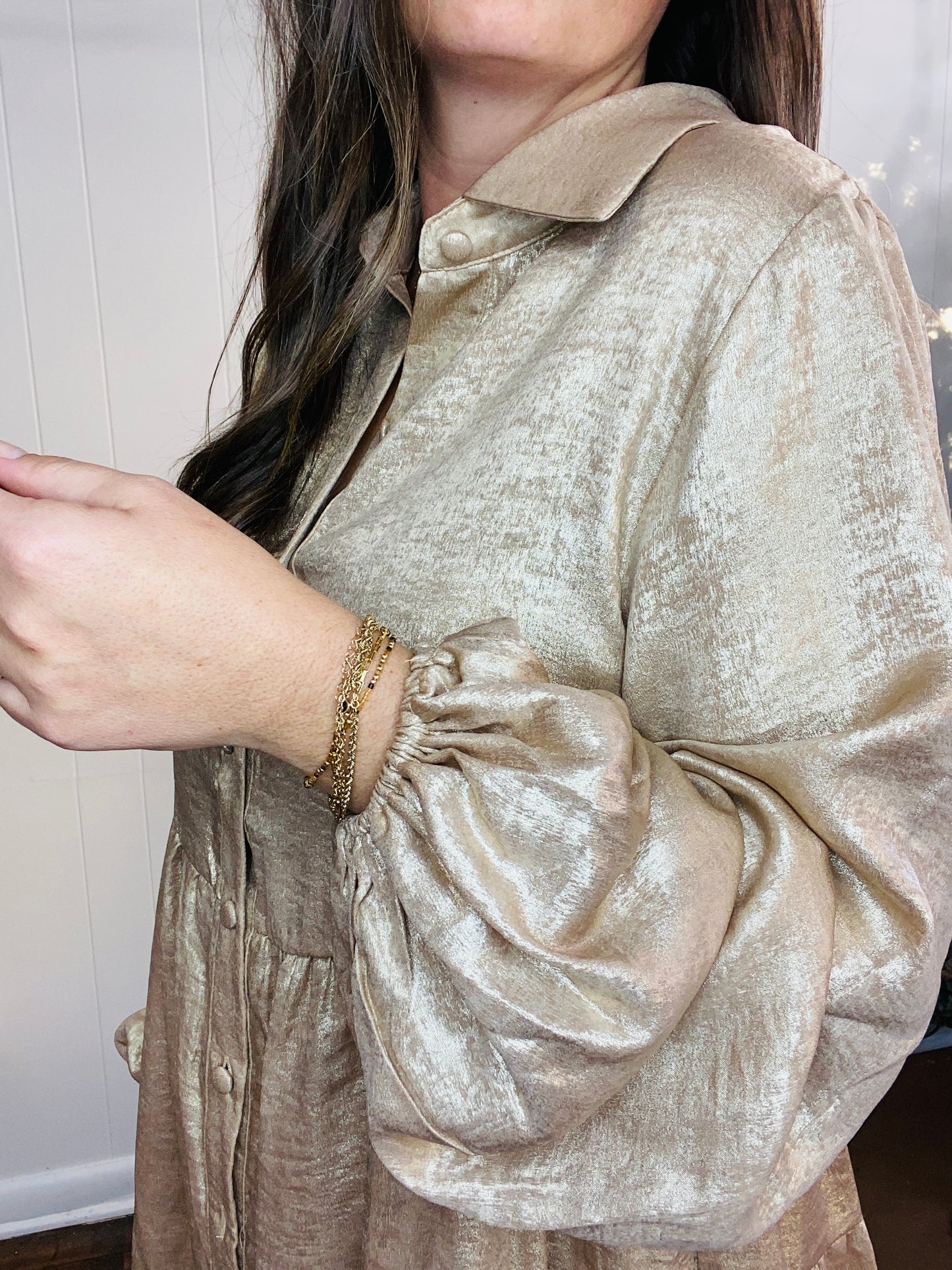 A Metallic Holiday Dress