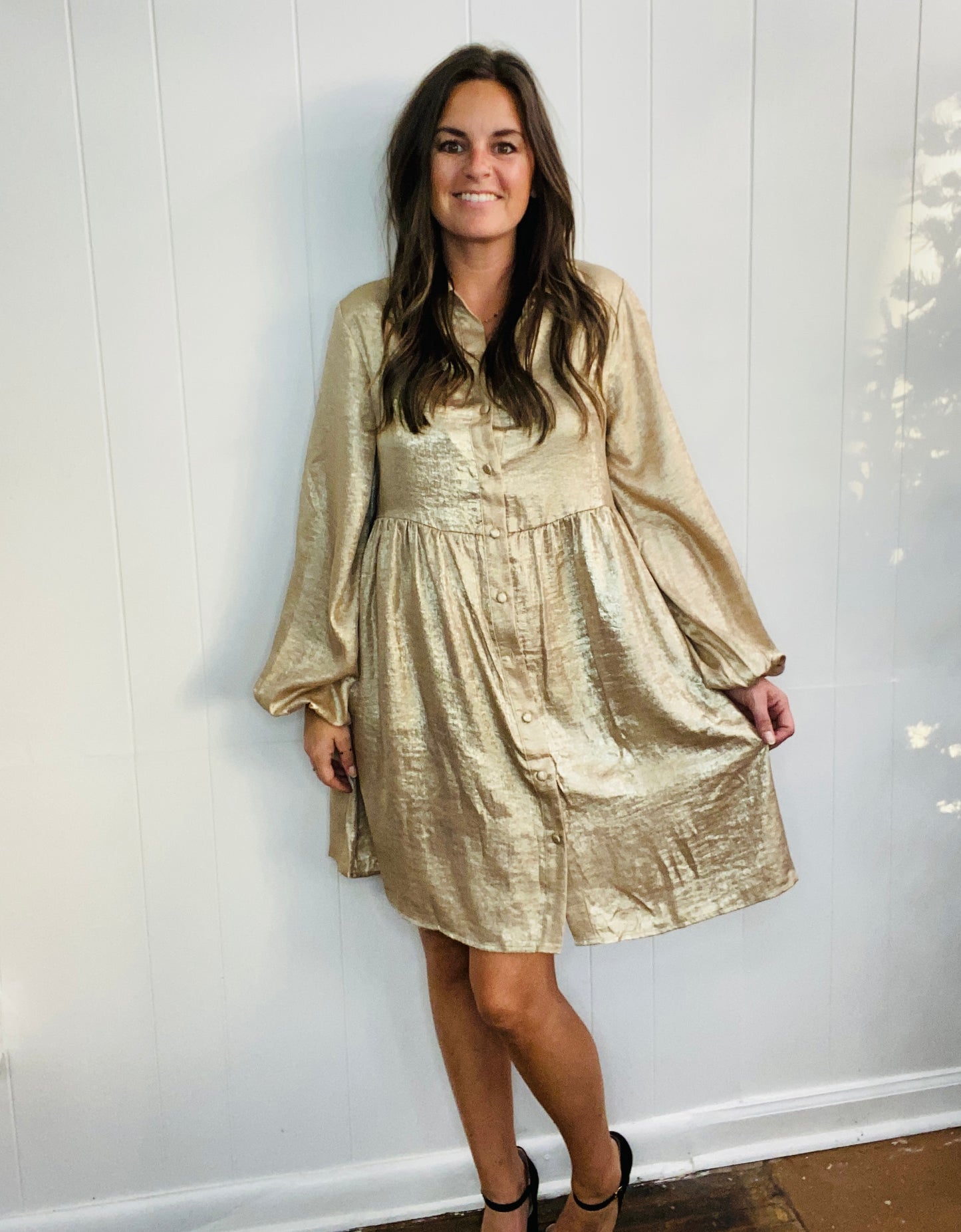 A Metallic Holiday Dress