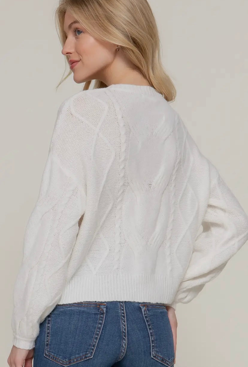 The Cable Knit Sweater- White