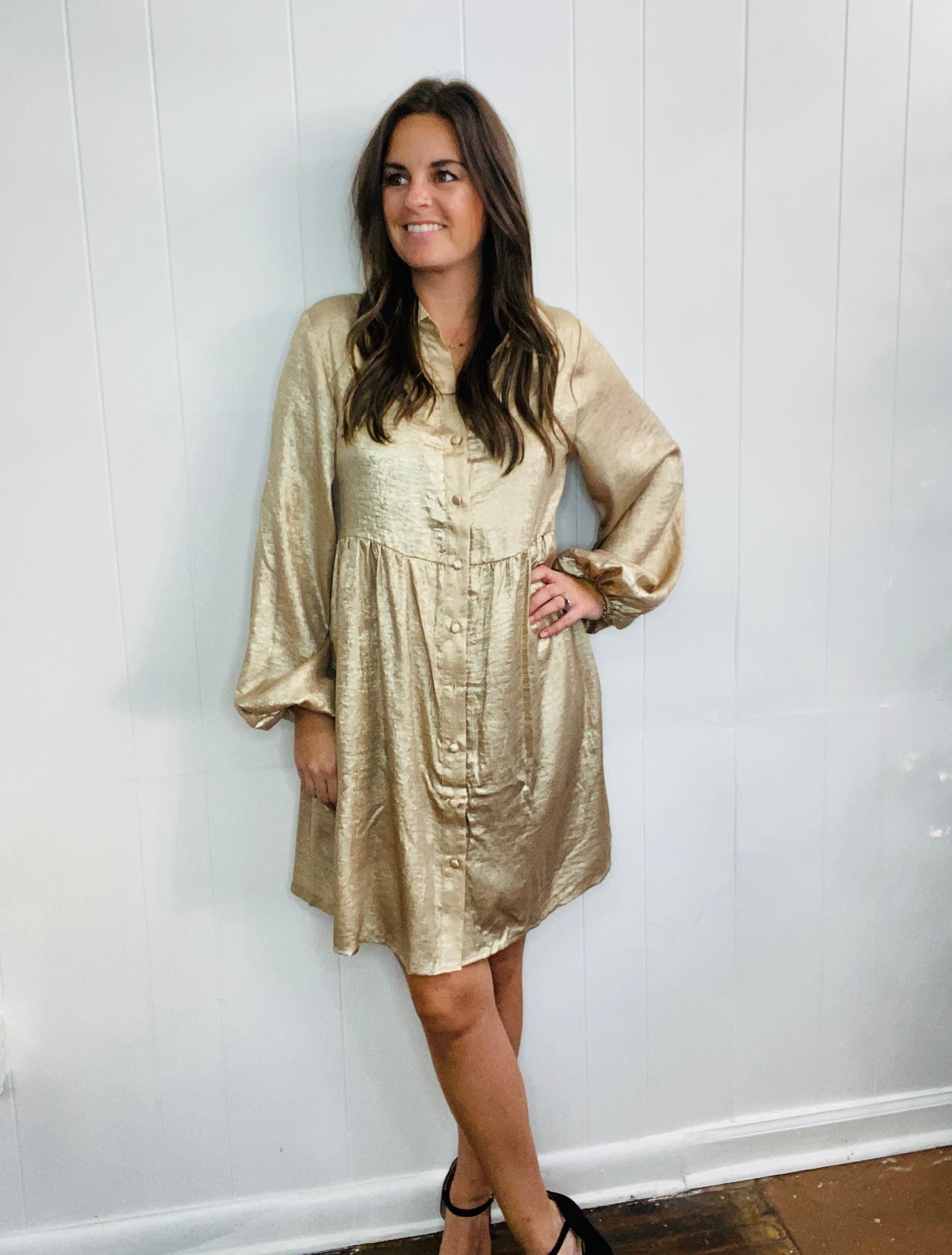 A Metallic Holiday Dress