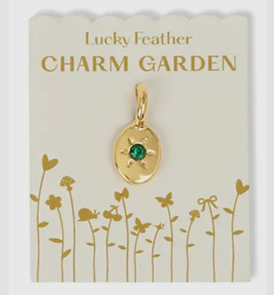 Emerald Stone (May) Charm- Gold