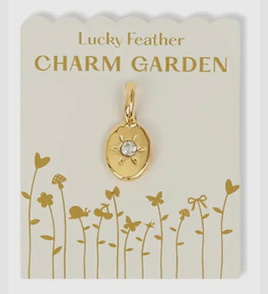 Clear Stone Charm- Gold