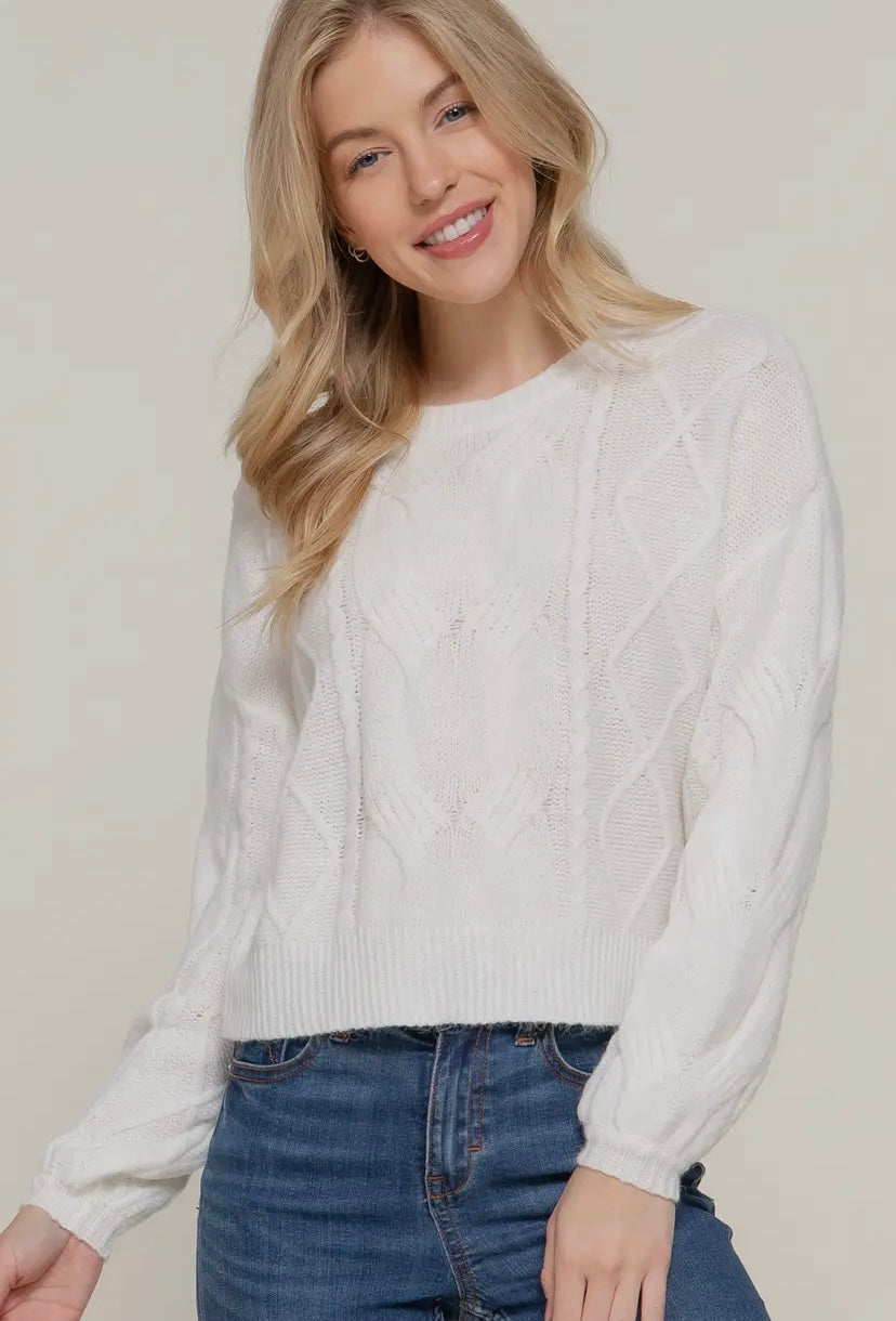 The Cable Knit Sweater- White