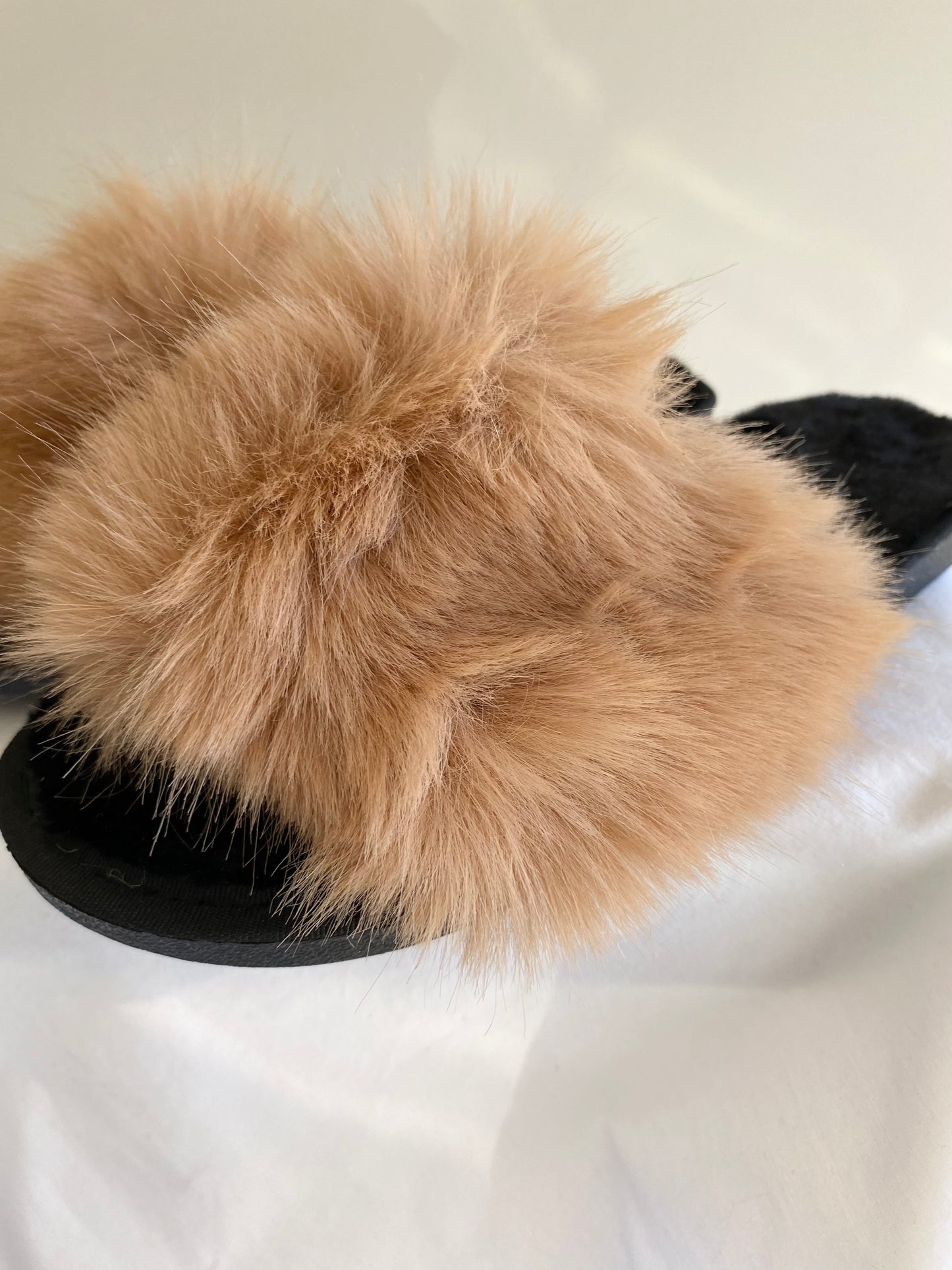 Furry Slippers- Brown and Black