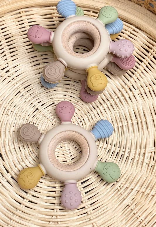 Silicone and Beech Wood Teether