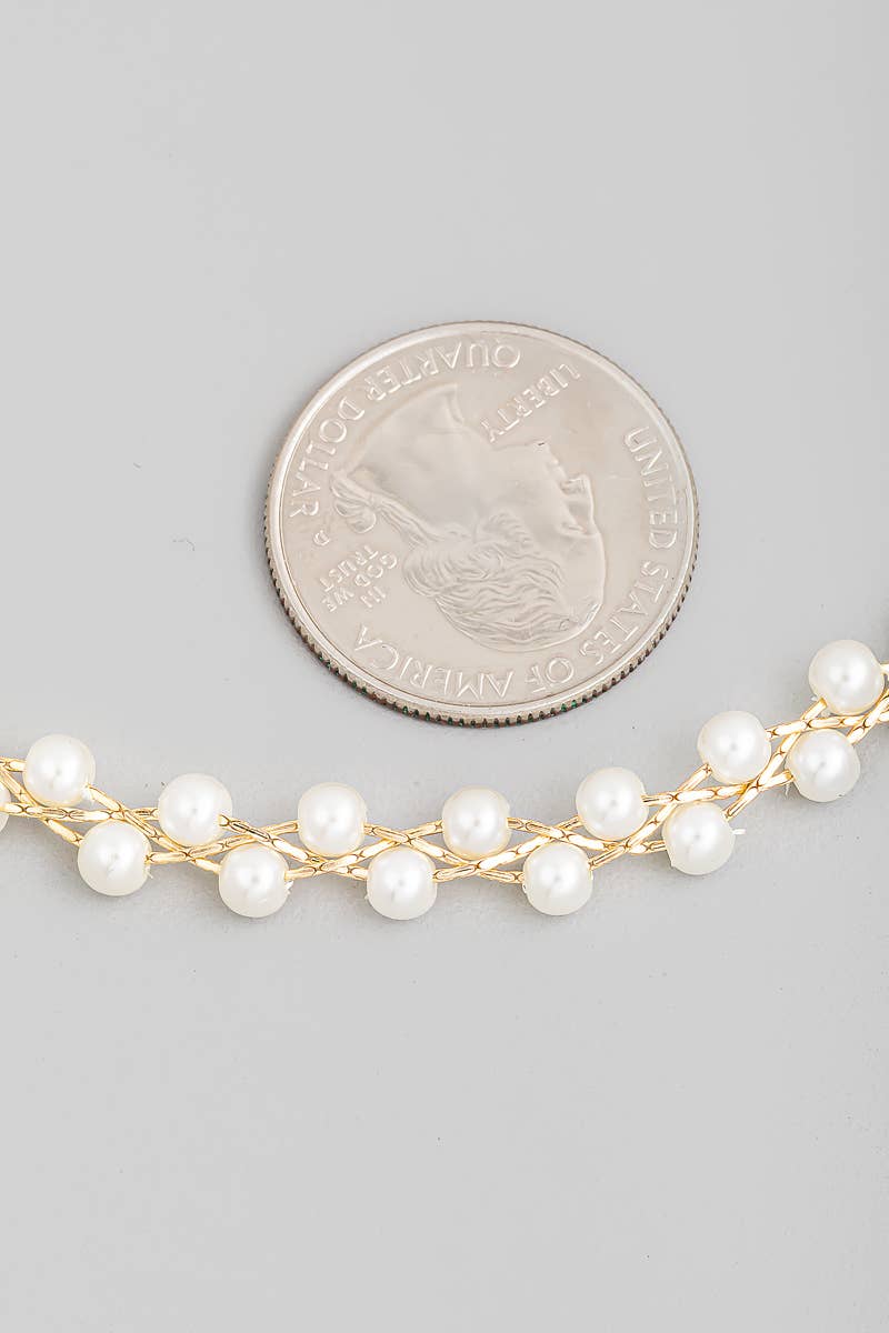 Braided Pearl Chain Necklace