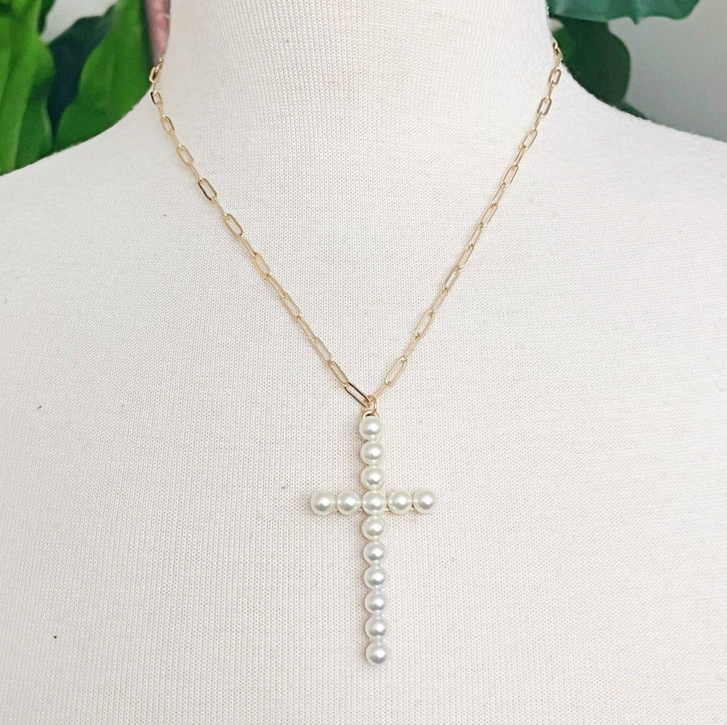 The Pearl Cross Necklace