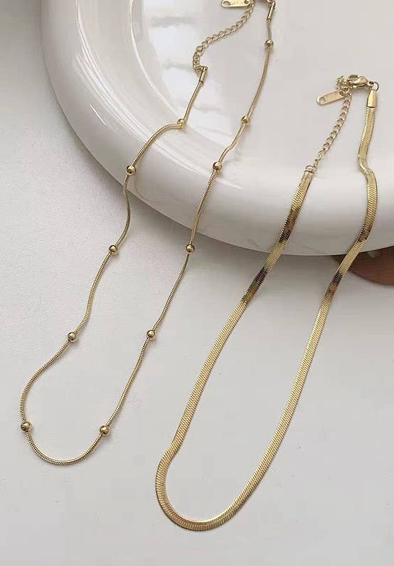 Stainless Steel Waterproof Tarnish Free Necklace |Gold