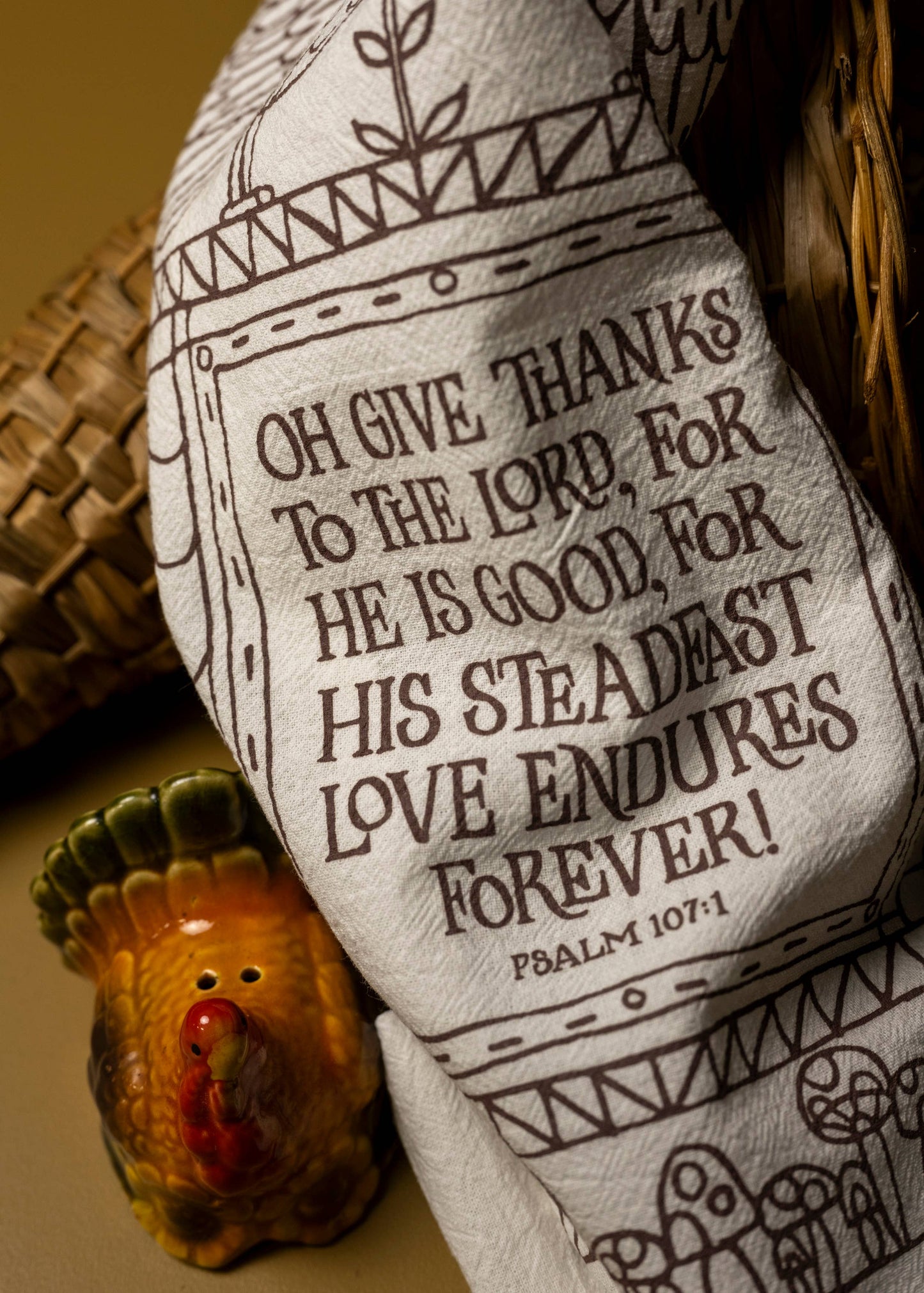 "Give Thanks" Hymn Tea Towel