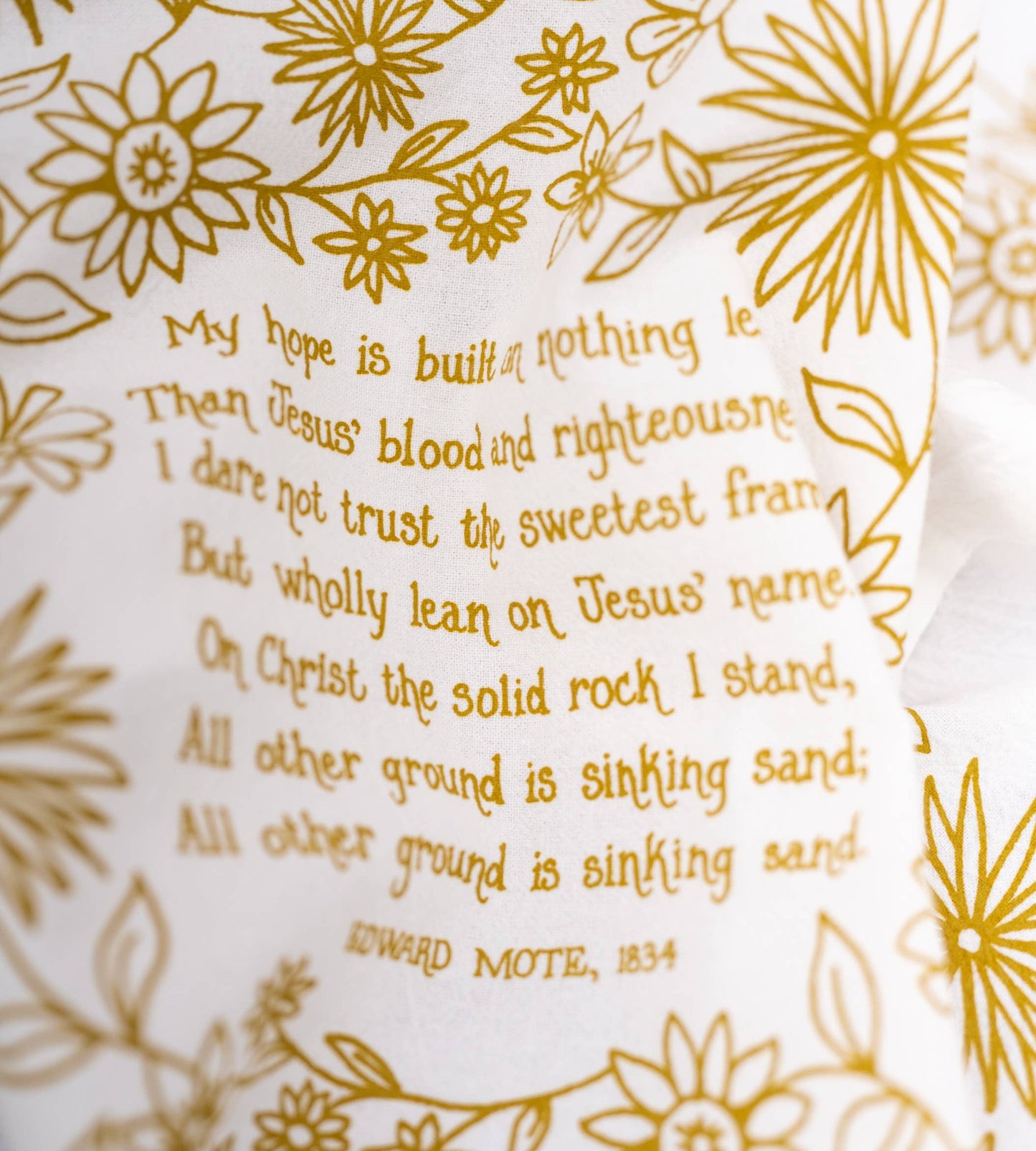 "My Hope Is Built" Hymn Tea Towel