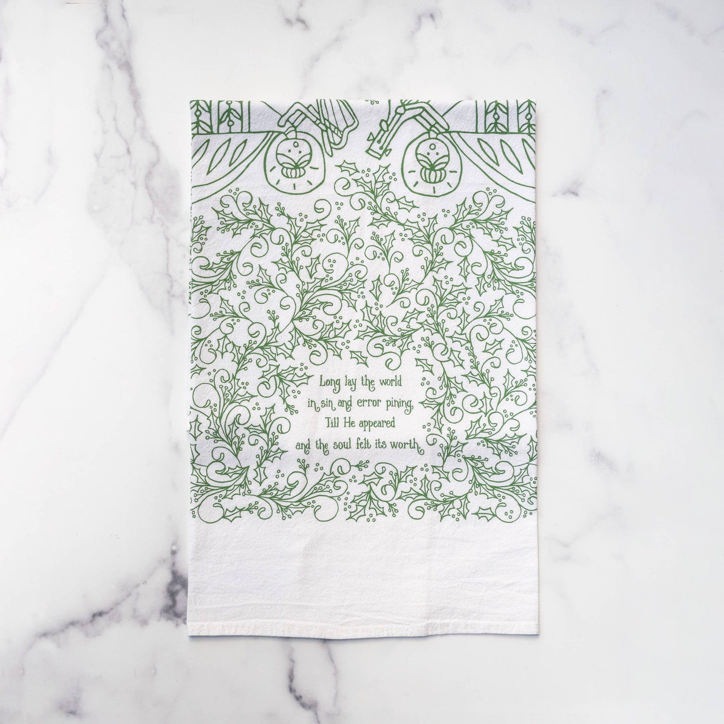 "O Holy Night" Christmas Hymn Tea Towel