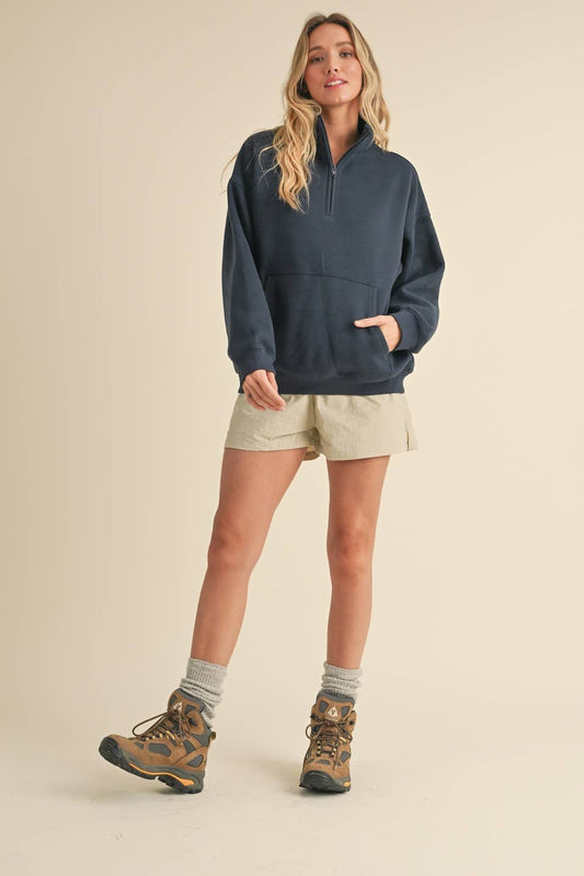 The Navy Fleece Pullover