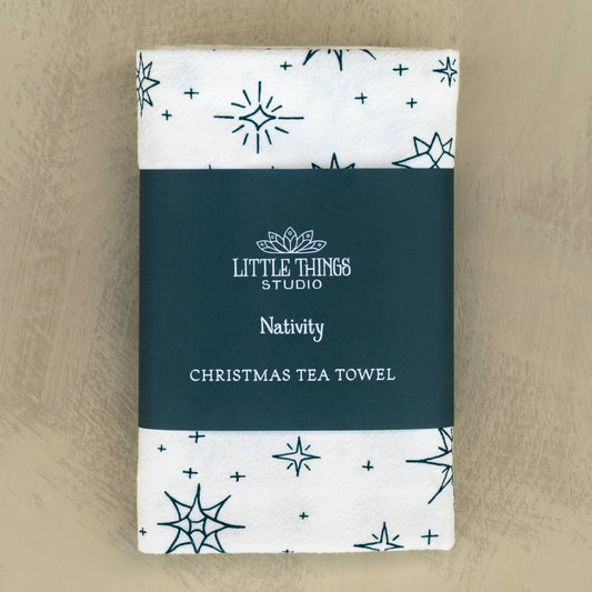 Nativity Christmas Tea Towel