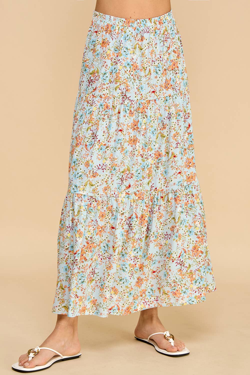 Floral Tiered Maxi Skirt
