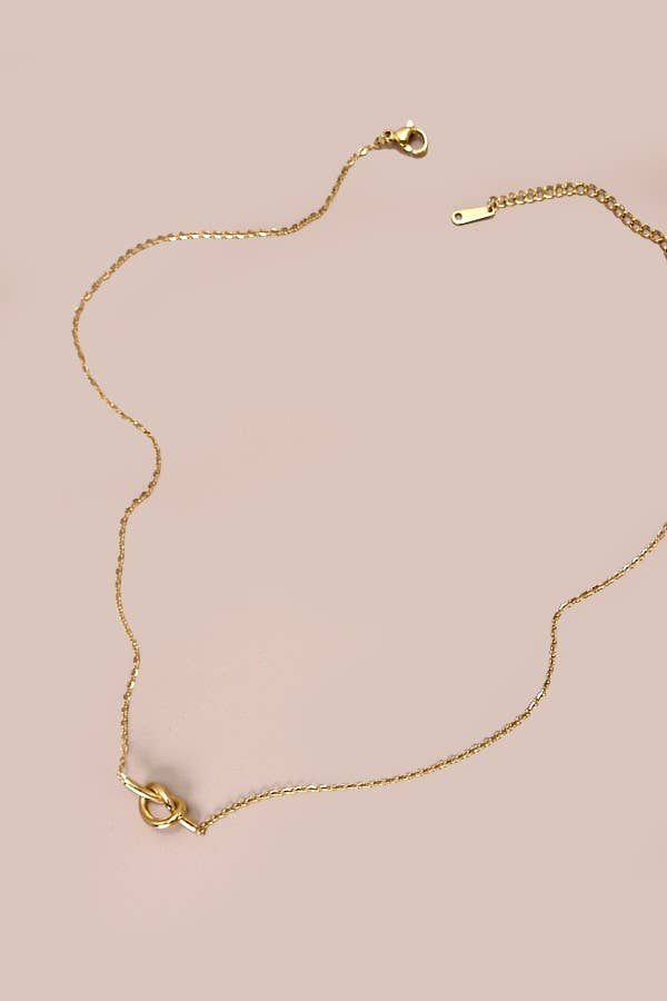 Titanium  Steel Non-Tarnish Knotted Necklace