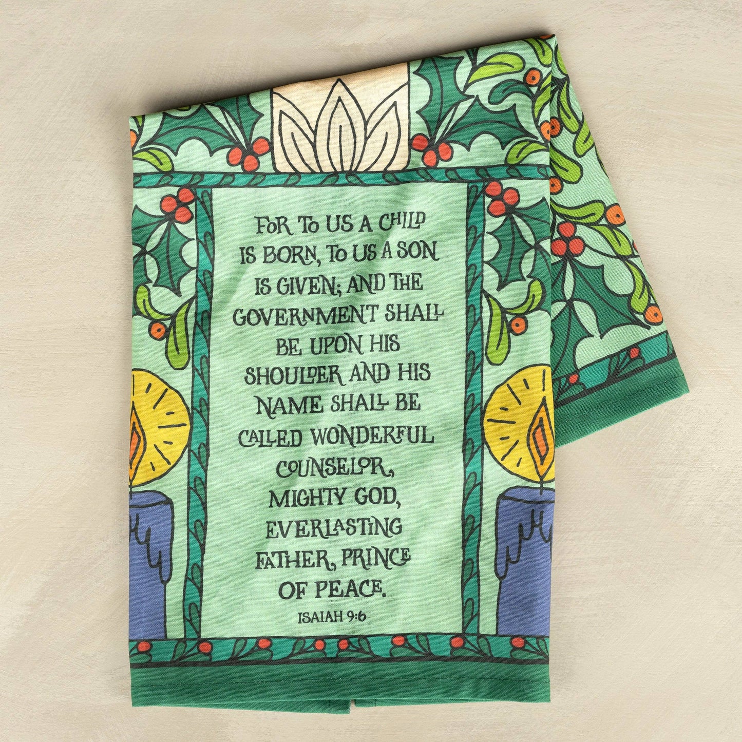 For To Us Christmas Tea Towel