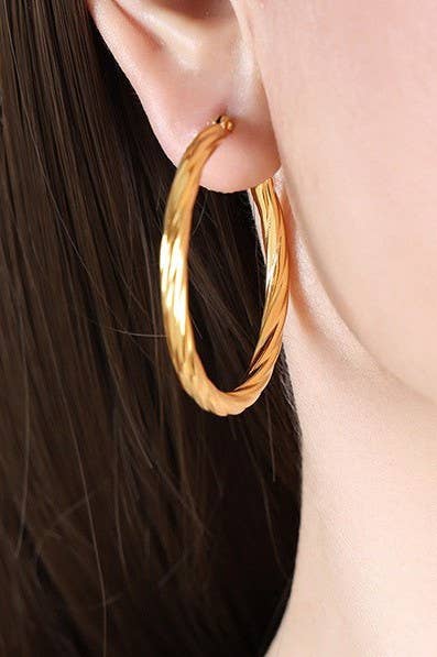 18K Stainless Steel Tarnish Free Waterproof Hoop