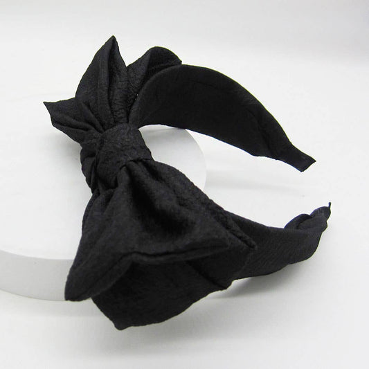 Fluffy Bow Headband- black