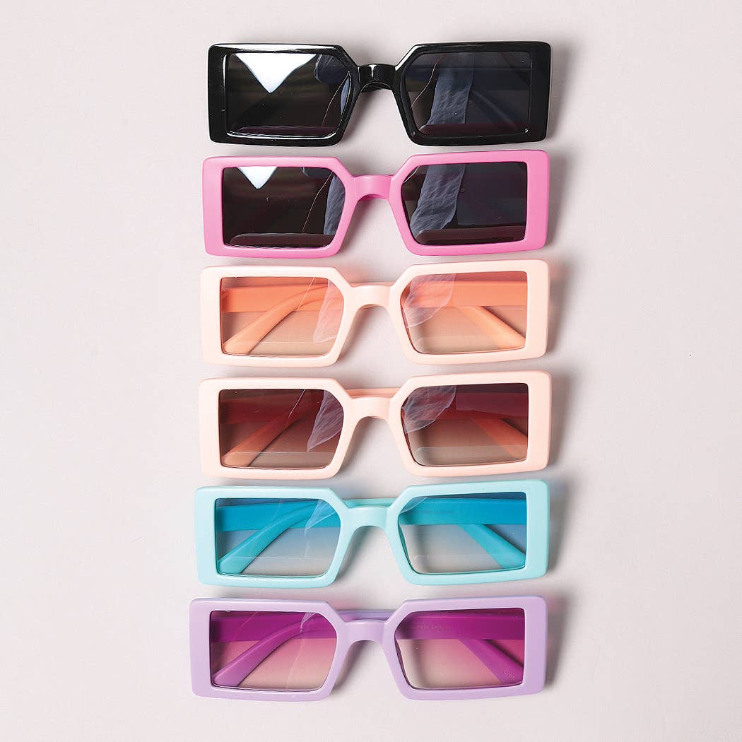 Kid's Vibrant Rectangle Fashion Sunglasses