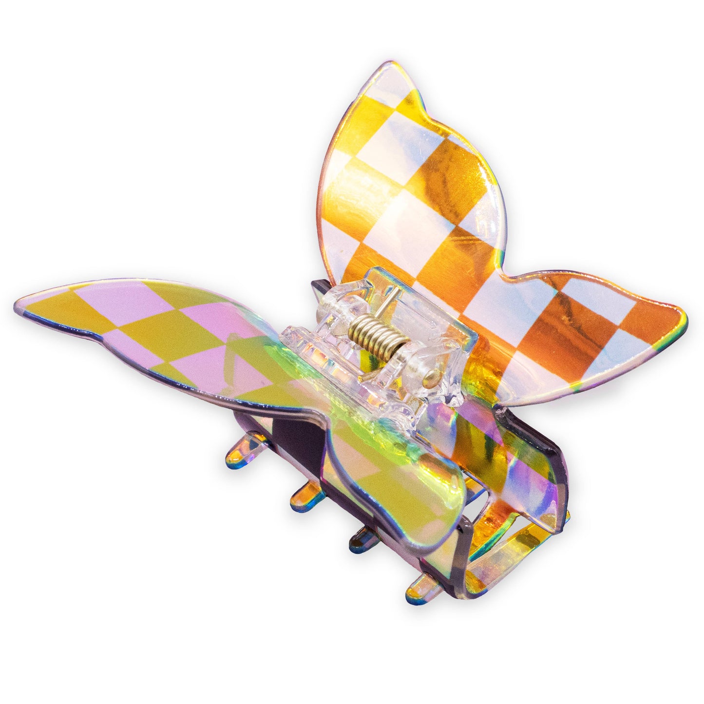 The Checkered Butterfly Clip- Medium