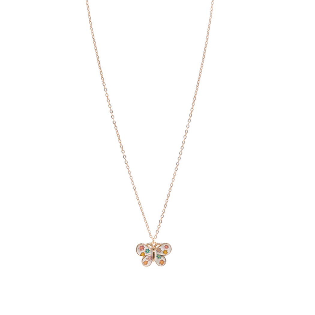 Butterfly Enamel Charm Necklace