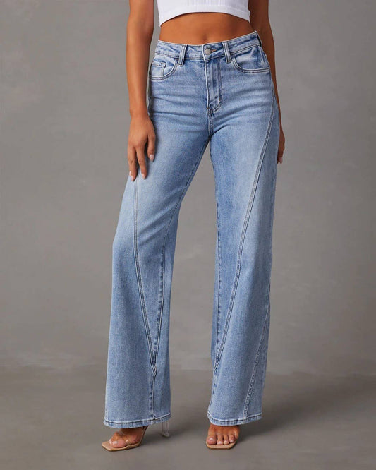 High Rise Loose-Fitting Wide-Leg Jeans